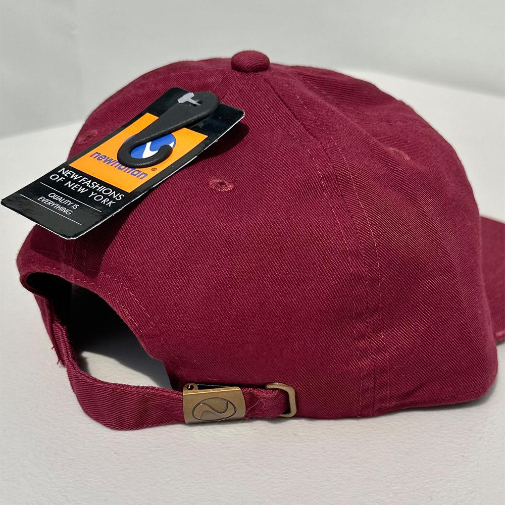 Nyuhaeteun Cotton Flat Brim Cap (Burgendy)