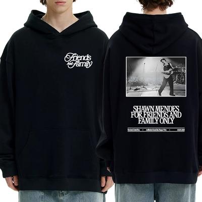 Gorący Piosenkarz Shawn Mendes Trasa 2025 Merch Dwustronna Grafika Bluzy z Kapturem Męskie damskie vintage Polarowy pulower Unisex Casualowa Bluza