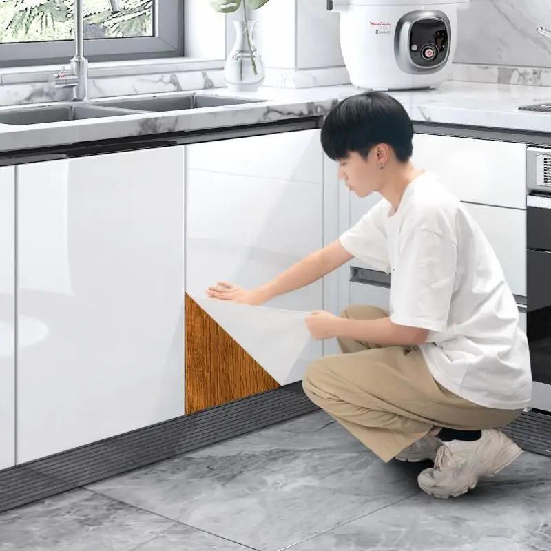 Pearlescent Solid Color Oil-proof PVC Wallpaper Self-adhesive Waterproof Renovation Sticker for Kitchen Furniture Table Cabinet