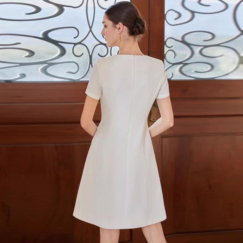 AD High-Fashion Women's Black & White Patchwork Suit Dress - Professional College Student Interview & Teacher Workwear