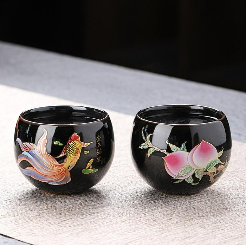 Vintage Ceramic Color-changing Teacup Chinese Style Creative Heat-resistant Beverage Tea Sets Kung Fu Teaware Tea Cups New