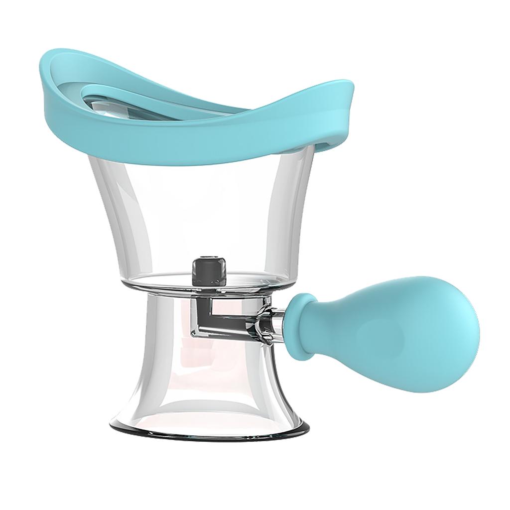 Taza para Lavado de Ojos Silicona Enjuague Limpiador Ergonómico Manual Presión de Aire Apriete Herramienta de Limpieza Azul