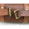 Handmade Goat Leather Brown Motorcycle Side Saddle Bags Storage Tool Pouch