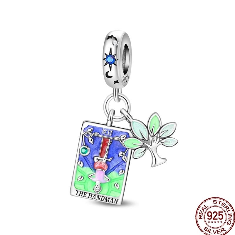 Charms Copper Tarot Card Devil Hermit Wheel Of Fortune Sun Star Pendant Fit Bracelets Necklace Diy Jewelry