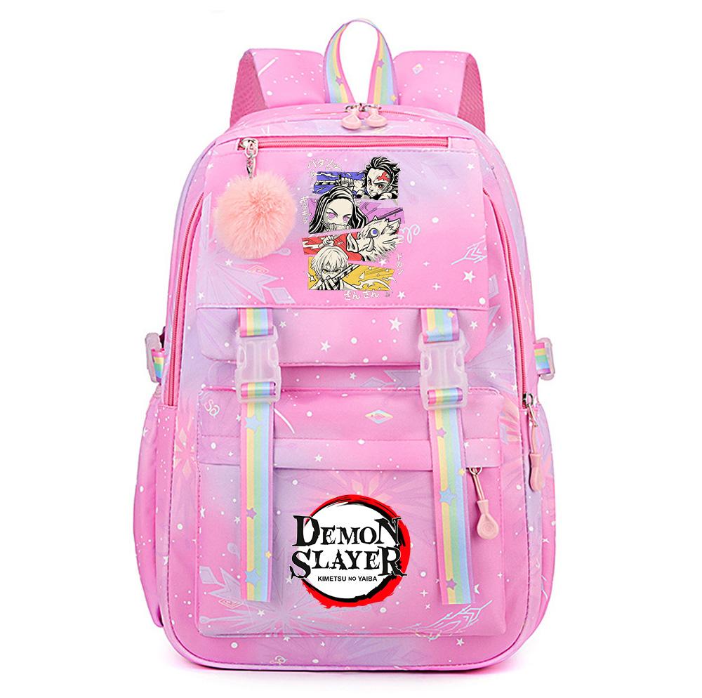 Cartoon Niedlich Dämonentöter Bedruckter Rucksack mit großem Fassungsvermögen für Teenager Schüler Rucksack Schultasche Reisetasche Geschenk