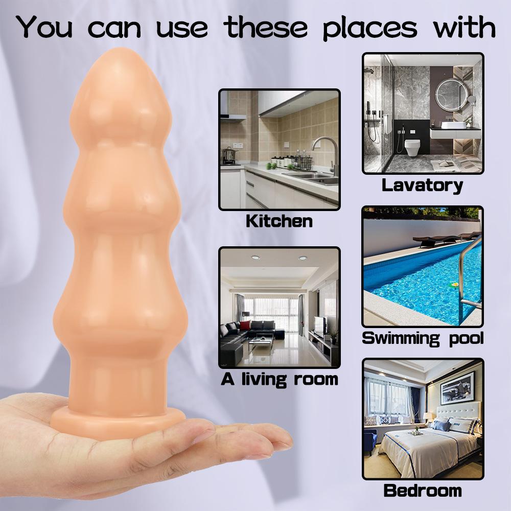 Crystal Clear Anal Beads for Men - Thick Stretching Anal Plug & Realistic Dildo - Discreet Adult Toy