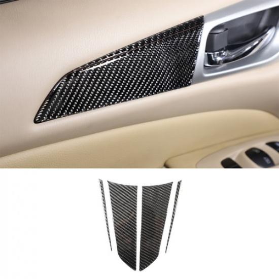 Carbon Fiber Front Inner Door Panel Trim Sticker For Nissan Pathfinder 2013-18