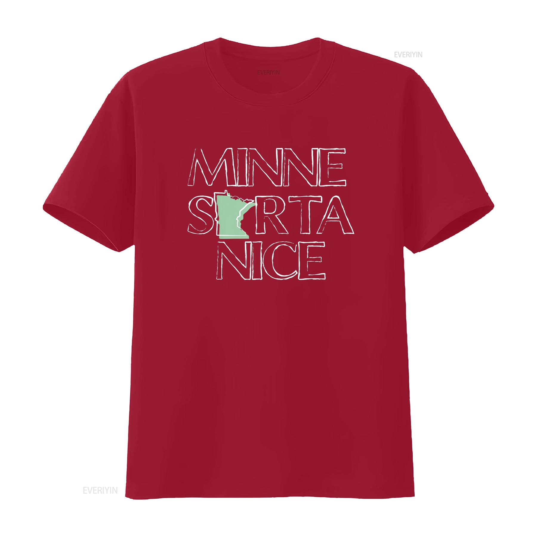 

Minnesorta Nice MN Minnesota T Shirt vintage Washed Top For Everyday Wear Comfortable homme Casual Slightly streetwear graphic S