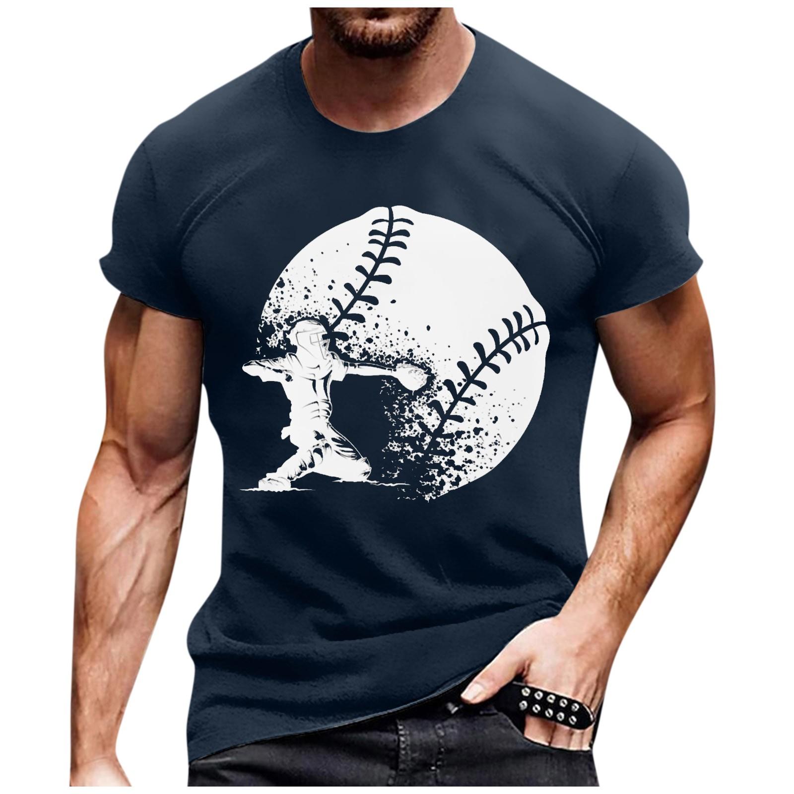 

Летний винтажный бейсбольный пуловер с круглым вырезом и короткими рукавами с буквенным принтом L синий