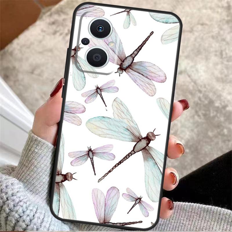 Dragonfly Insect Pattern For OPPO Reno 14 12 11 10 13 Pro 8T 11F 12F 13F 14F 7 8 Lite OPPO Find X9 X8 X6 X5 Pro Case