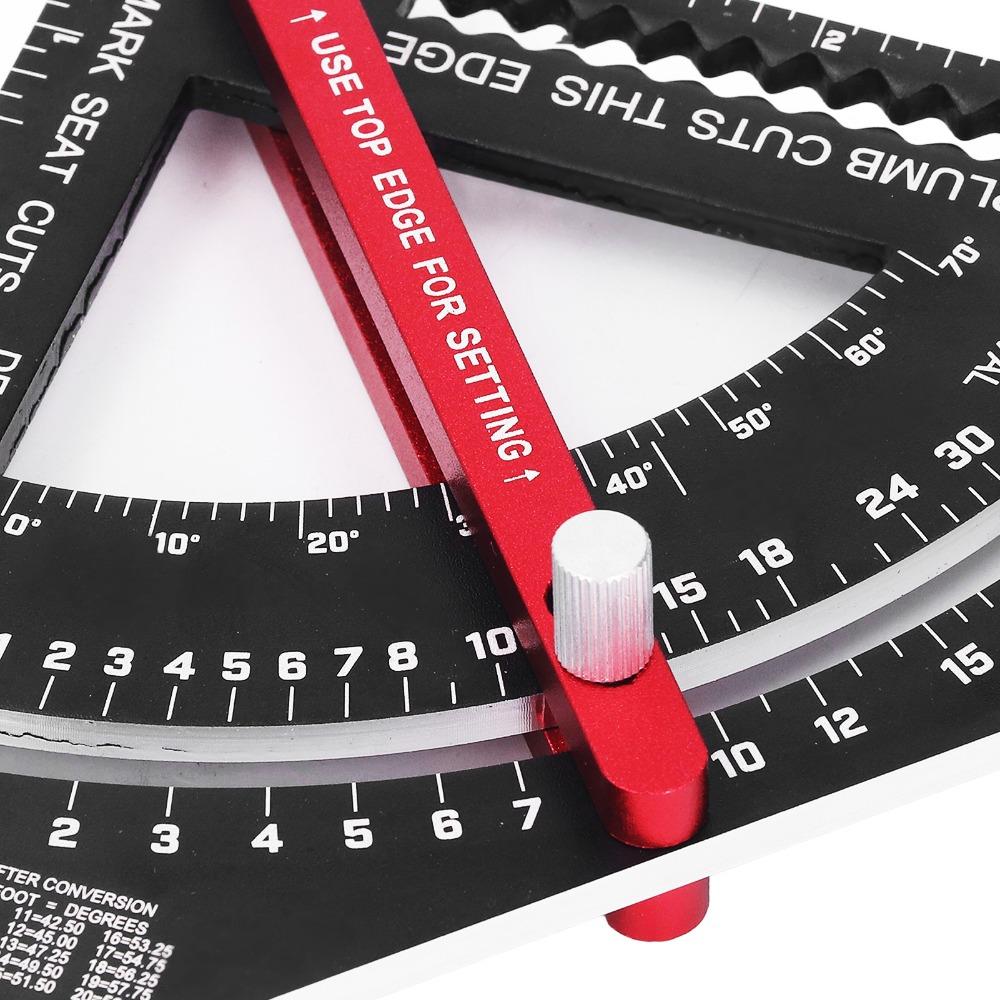 Adjustable Angle Aluminum Alloy Triangle Ruler 7 Inch Adjustable Rafter Framing Square Woodworking