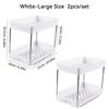 2 Tier Pull Out Plastic Storage Rack Large Capacity Kitchen Cabinet Storage Organizer Drawer Spice Jar Storage Shelves