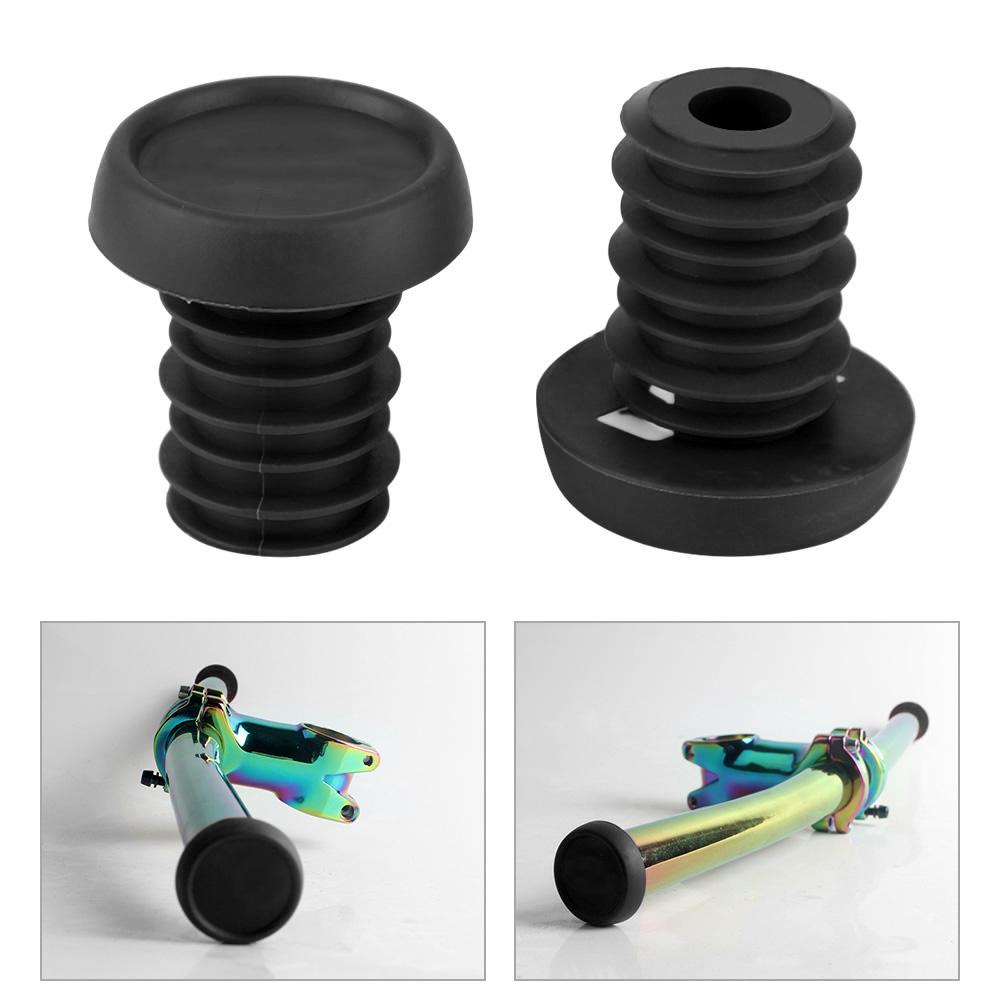 1 Pair Mountain Bike Scooter 22.2mm Handlebar Anti Skid Rubber Bar End Plugs (black)