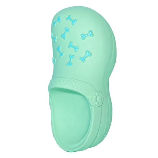 

Squeaky Slipper Dog Chew Toy Bite Resistant Aggressive Chewer Latex Slide Shoes Interactive Toy Small Dog Teething Cleaning Boredom циан