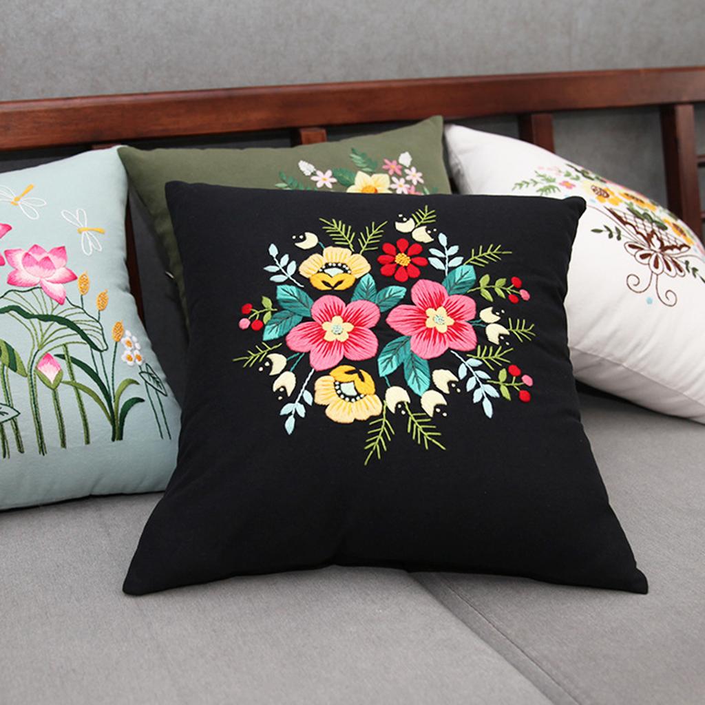 Pillow Covers Sewing Kits Embroidery Pillow Covers Kits with Embroidery Needle Pillow Case Craft Kits for Adults Kids