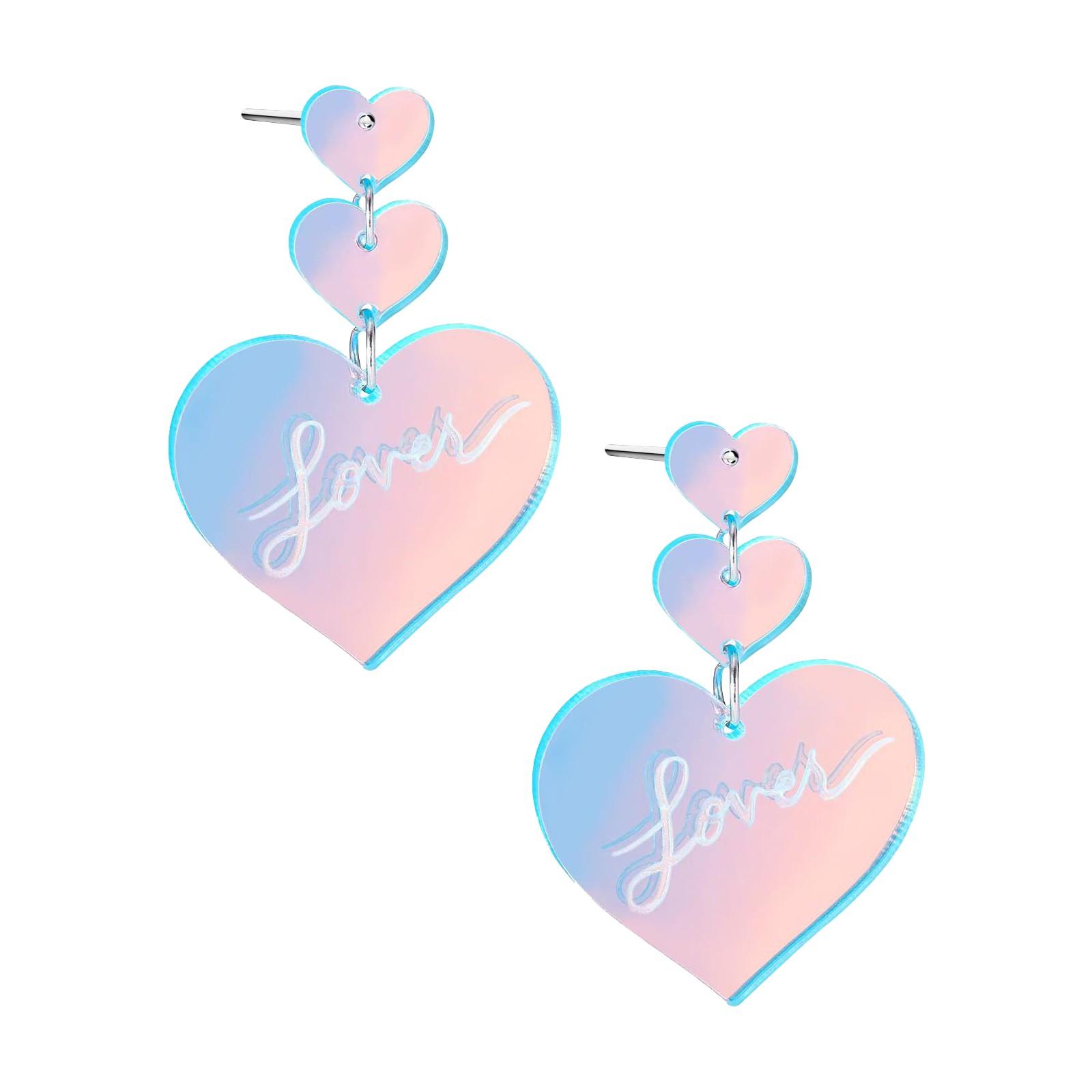 Color-changing Heart Earrings  Lover Heart-shaped Acrylic Earrings Popular In Europe And The United States Earrings