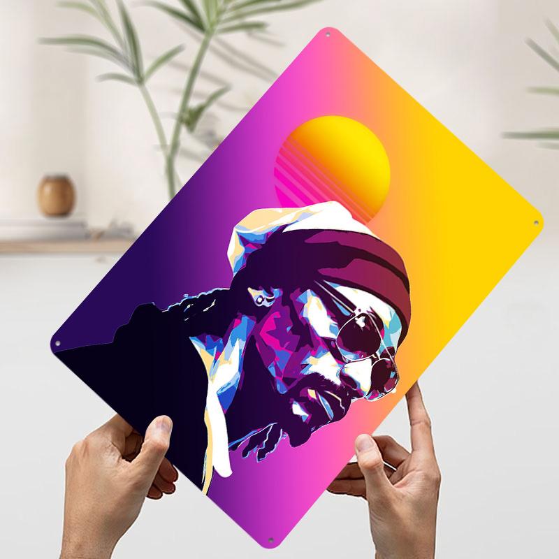Snoop Dogg Retro Kunst Gedrucktes Poster Benutzerdefinierte Wandkunst Retro Vintage Metallblechschilder für Raumdekorationen Badezimmerdekoration Zuhause