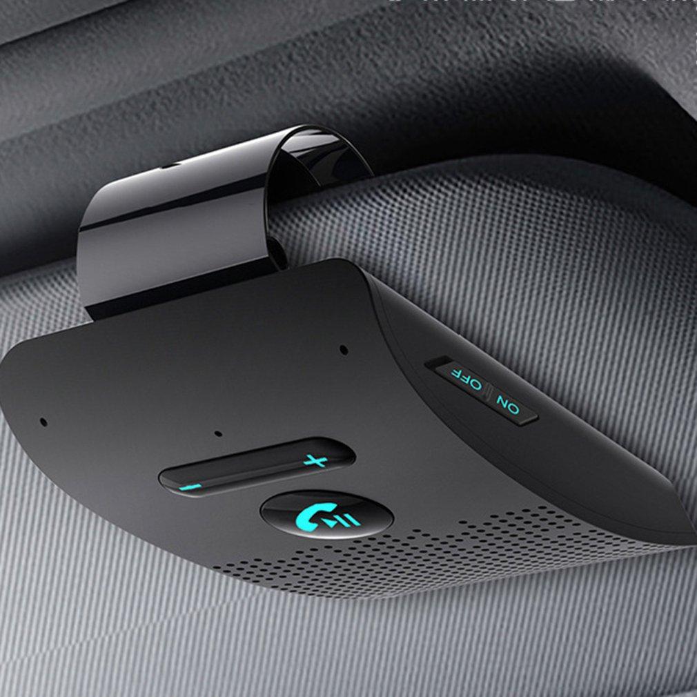 

Bluetooth Handsfree Car Kit 5.0 Sun Visor Clip Wireless Audio Receiver Speakerphone Loud Speaker Music Player Dual Microphone чорний