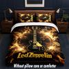 Led Zeppelin Design Postel Povlečení 1 Povlak na přikrývku + 2 Povlaky na polštář Měkké Prodyšné Domácí Lůžkoviny