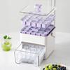 Large Capacity Ice Cube Maker with Storage Bin Shovel 50 Cube Ice Container BPA-Free Easy-Press Ice Cube Tray for Home Camping Party