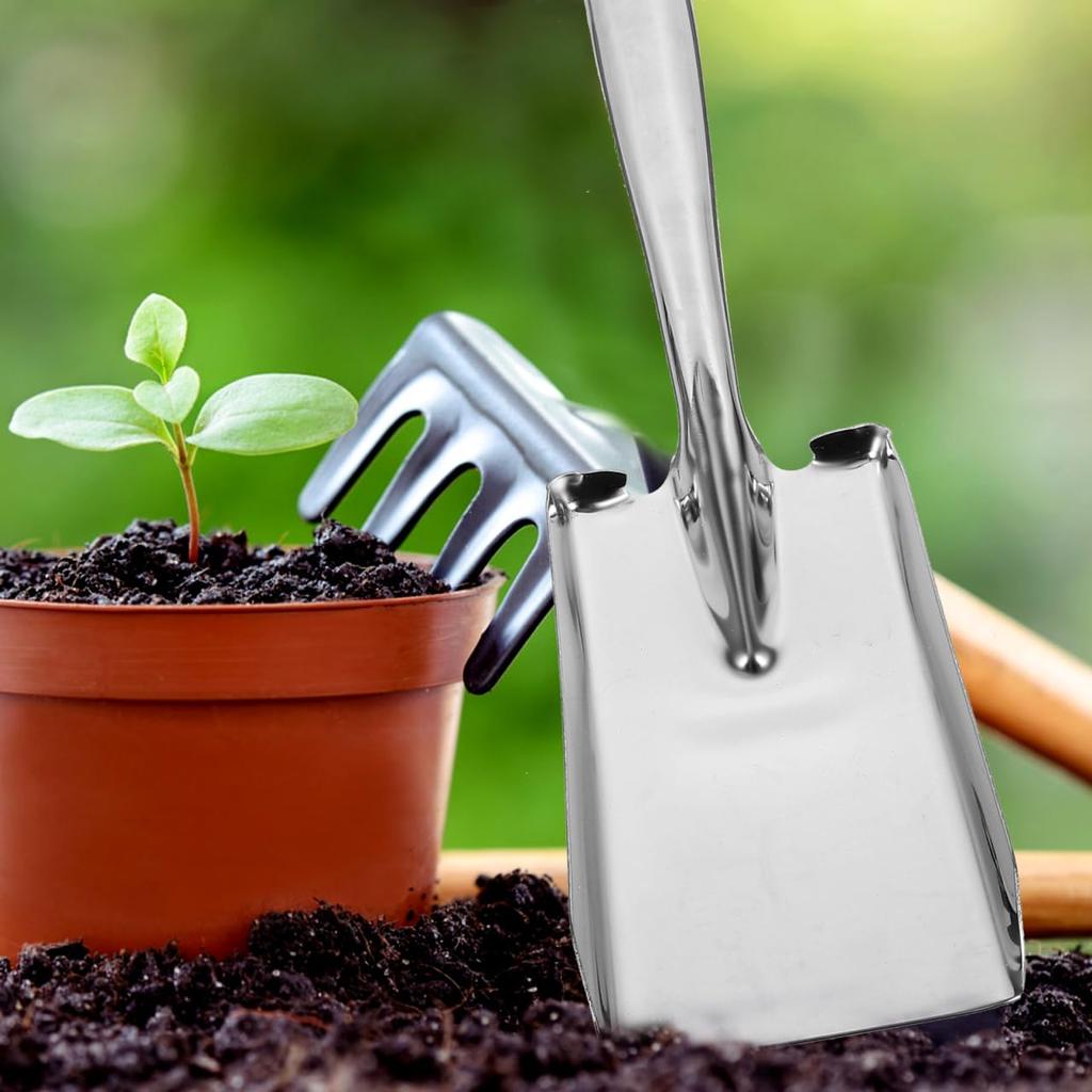 BCOATH Stainless Steel Small Square Mini Plant Remover Kids Gardening Hand Mini Transplanting Small Gardening Thickening Garden Instruction Manual