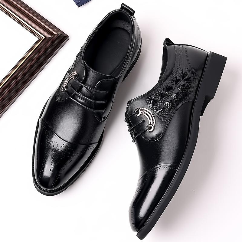 High Quality Leather Shoe Men Dress Shoes Brogue Handmade Leather Shoes Men Luxury Brand Business Formal Shoes Zapatos De Hombre