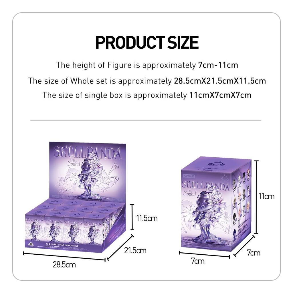 POP MART SKULLPANDA Seria Dźwięk Pudełko 12 Pop Mart Gacha Gacha Tajemnicze Pudełko Figurka Model Plastikowy Zabawka Premium PVC Miękki Winyl Oryginalna Postać Urodziny