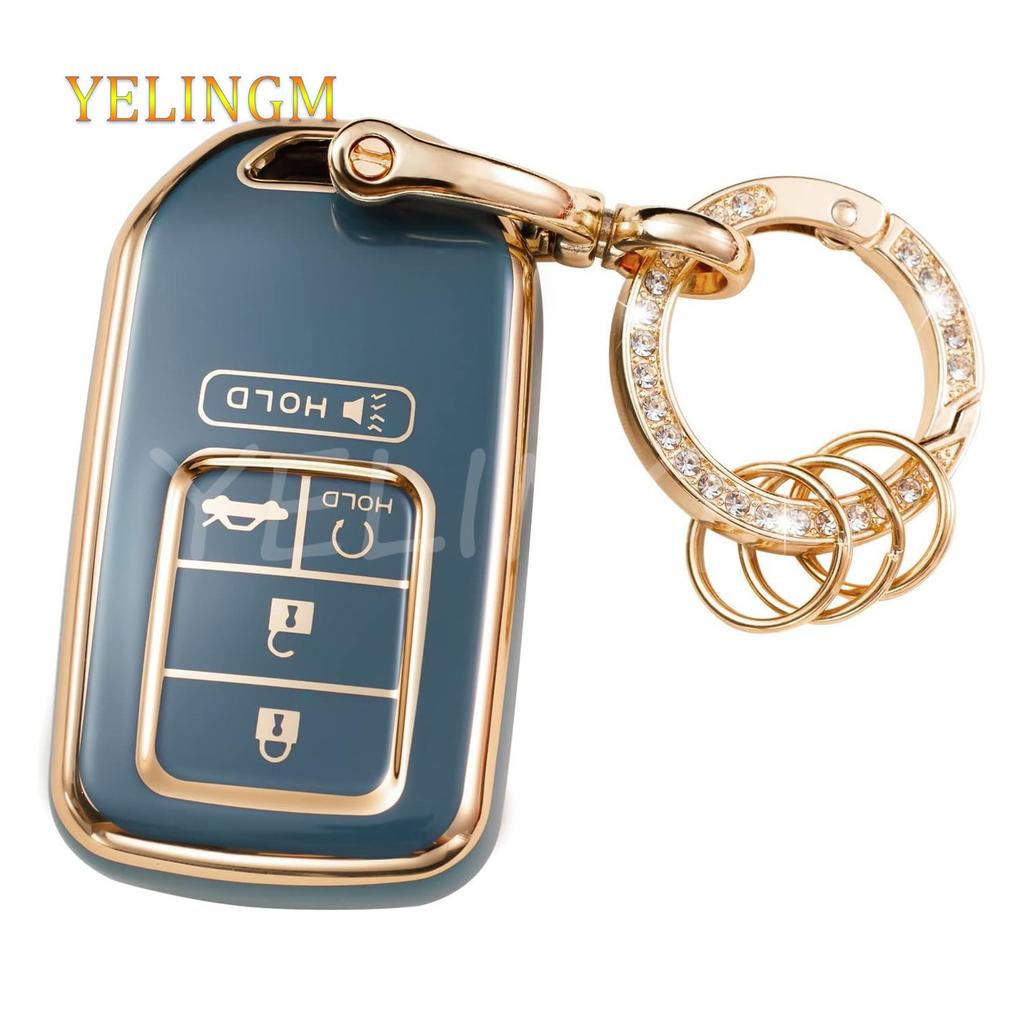Car Key Cover Case 5 Buttons For Honda Civic Crv Hrv Accord Pilot Fit Freed Vezel Odyssey - Accessories
