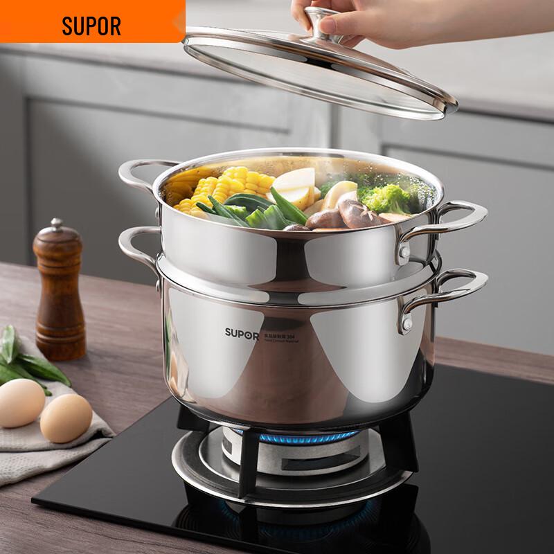 SUPOR 24 см Нержавеющая сталь 304 Пароварка и Суповая кастрюля