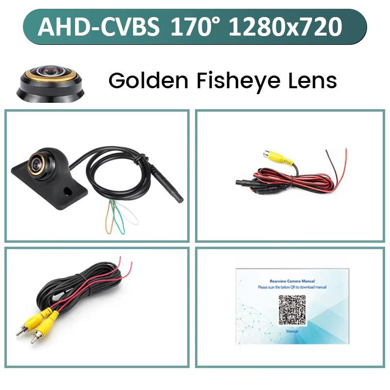 AHD 1920x1080P Car Rear View Camera 170 Fisheye Lens Full HD Night Vision Vehicle Reversing Front Cameras Aviation Head Wiring CVBS-AHD 720P