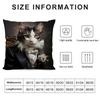 Renaissance Royal Cat Funny Pillow Case Sofa Living Room Bedroom Double-Sided Printing Square Cushion Nap Time Pillow Case