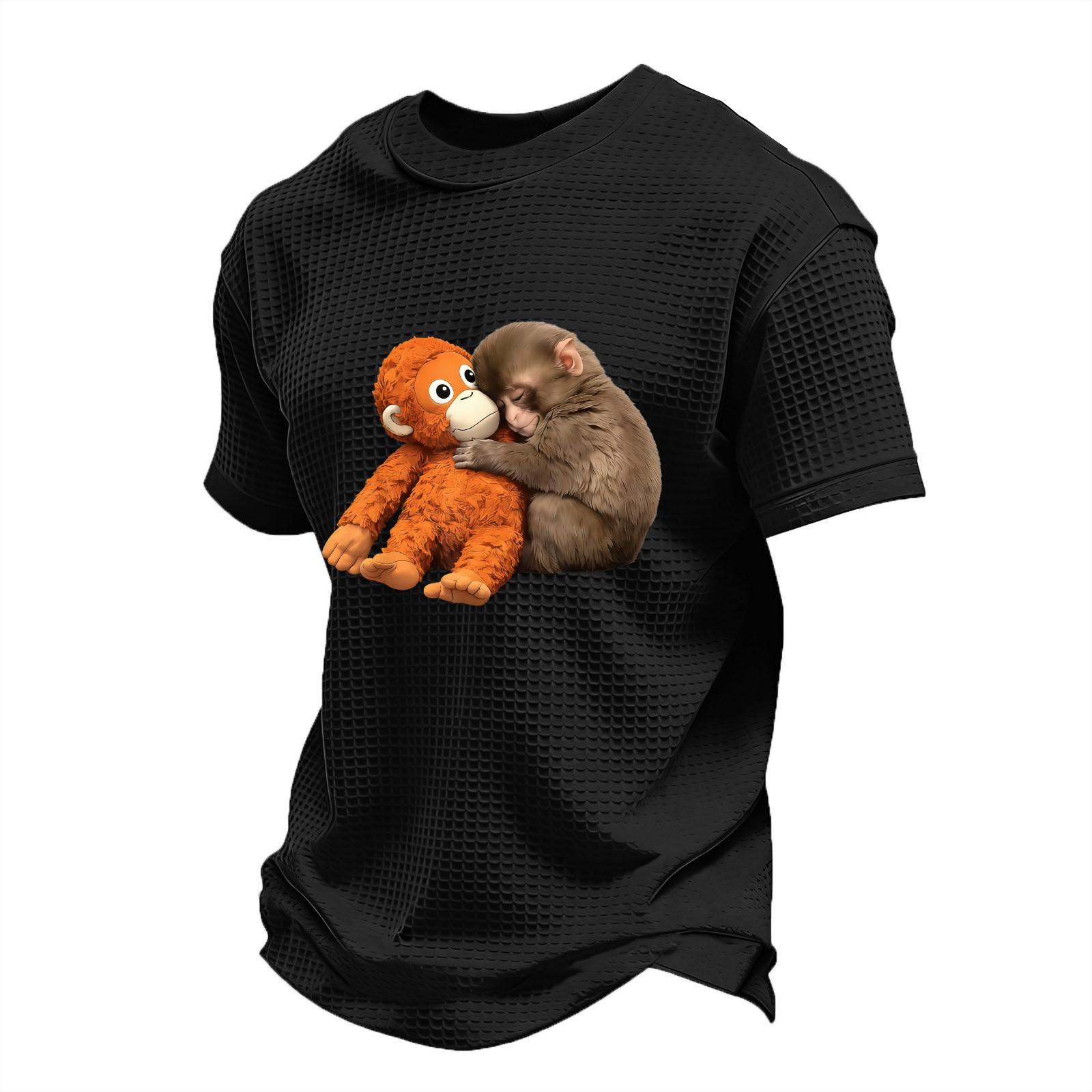 

Мужская повседневная легкая дышащая футболка с круглым вырезом и коротким рукавом XXL чёрный