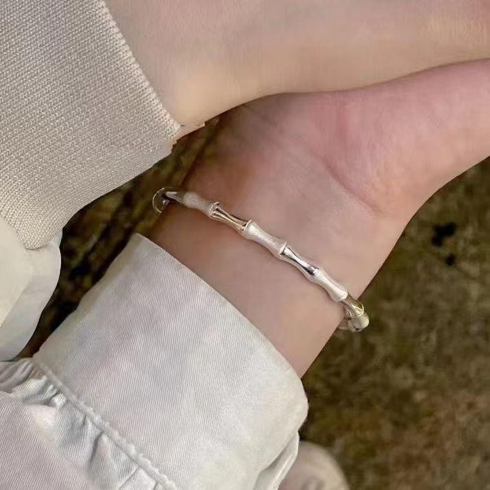 New Chinese Antique Bamboo Joint Push-Pull Adjustable Bracelet, Female Tide Joint High Bamboo Joint Girlfriend Bracelet