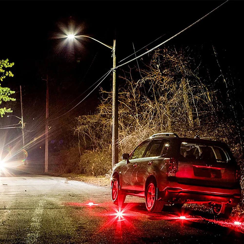 Magnetische LED Auto Straßenfackeln Notlichter Straßenwarnung Autosicherheitsbake Blinkende Scheibe Fackelset mit Magnetfuß