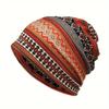 Contrasting Colors Turban Hats Plaid Print Casual Hedging Cap Gifts Pullover Hat  Autumn and Winter