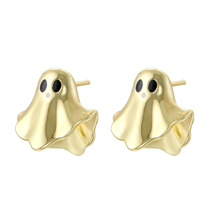 

Pumpkin Grimace Ghost Stud Earrings Fun Funny Halloween Spider Web Earrings Ve1701-1705