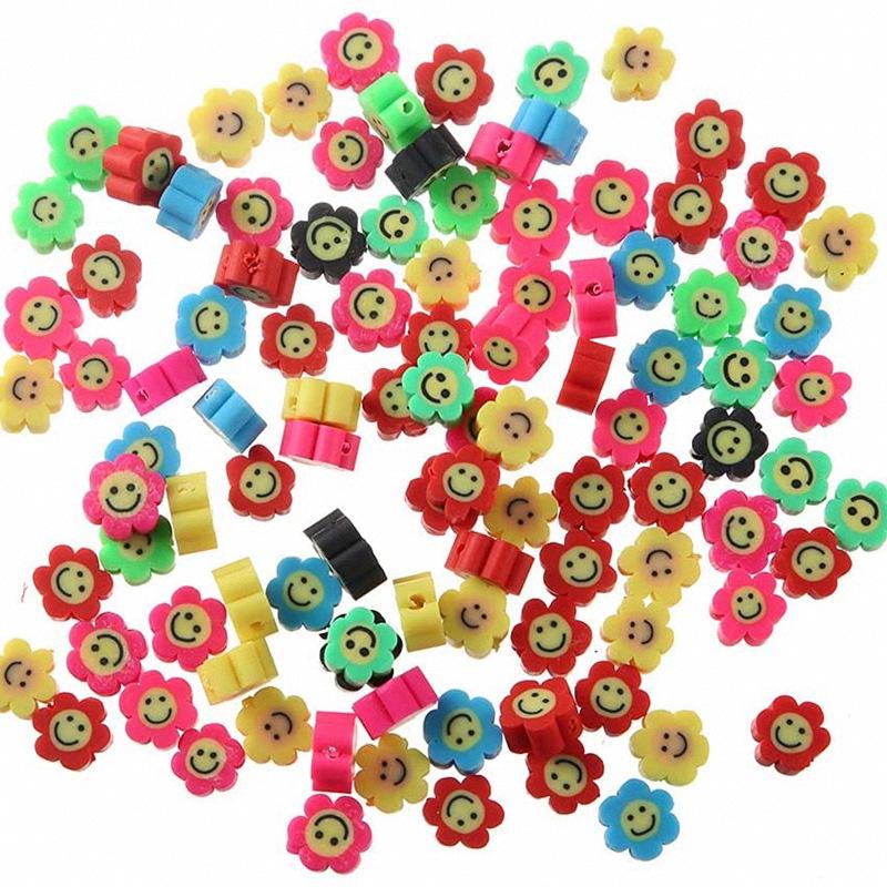 10mm Polymer Clay Beads - Fruit, Animal, Smiley Face Designs for DIY Jewelry Accessories