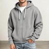 Men's Full Zip Hoodie Drop Shoulder Sleeves, Casual Long Sleeve Sweatshirt for Everyday Wear
