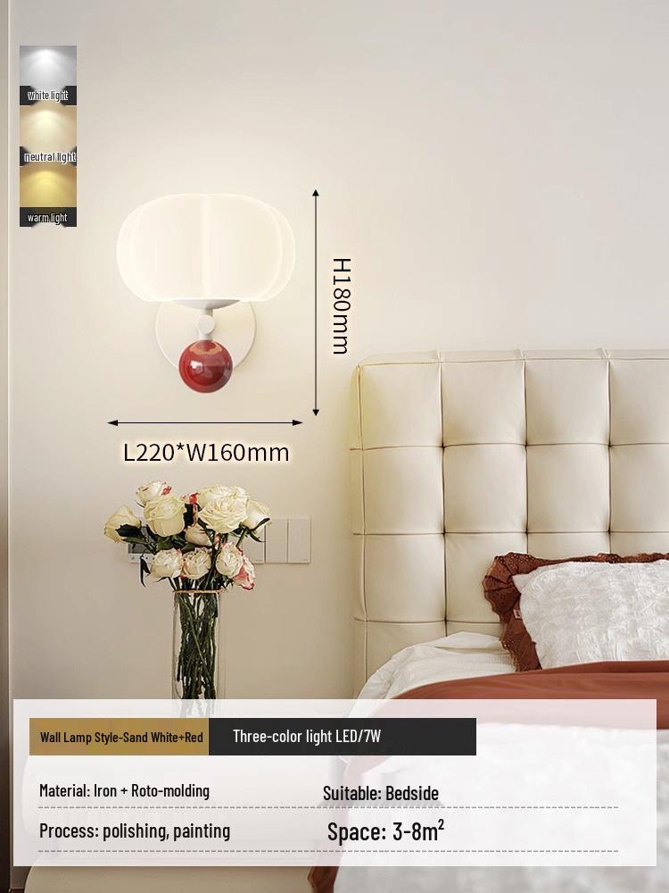 Cream Pumpkin Style Wall Lamp - Warm & Romantic Lighting for Bedroom, Living Room, or Aisle