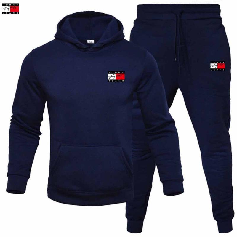 Men's Fleece Hooded Pullover & Sweatshirt Set - Autumn/Winter Casual Sportswear
