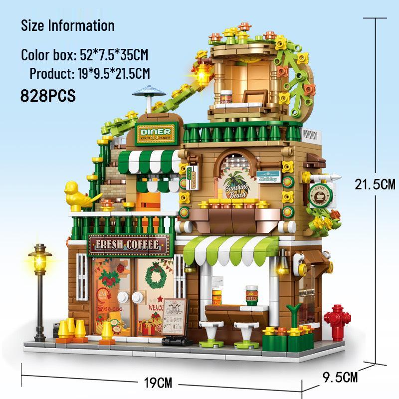 Keeppley City Model Building Blocks - Street View Series, Compatible with Lego, for Kids, Assembly Toy Set, Gift Box