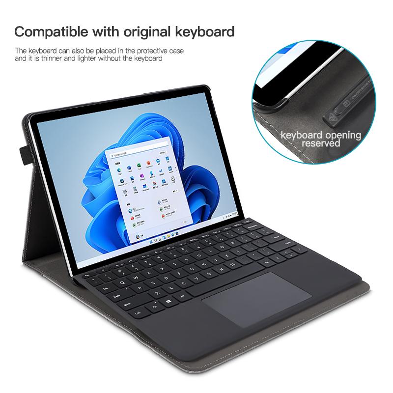 For Microsoft Surface Pro 10/9/8 Case Stand Wallet Function Laptop Leather Cover