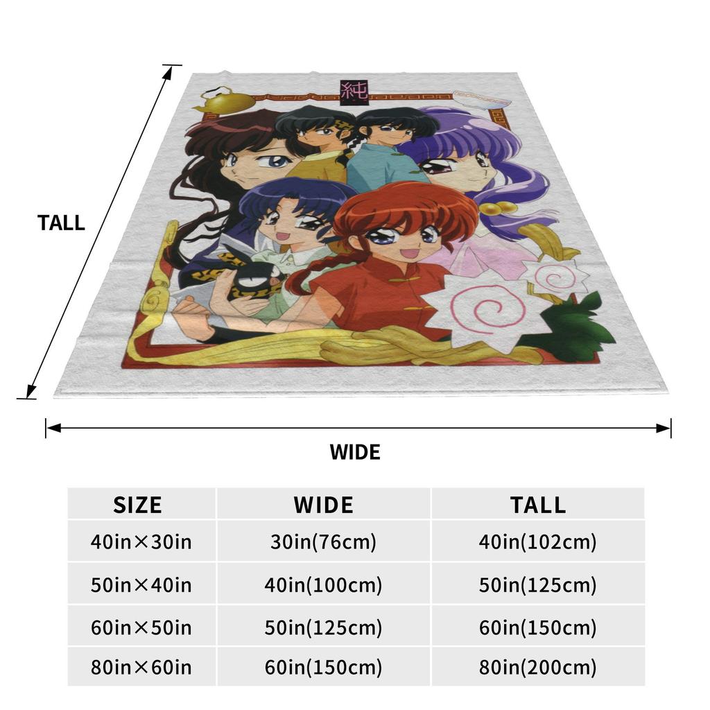 Ranma And Akane Tendo Blanket Fleece  Winter  Portable Soft Throw Blankets for Sofa Couch Bedding Throws,