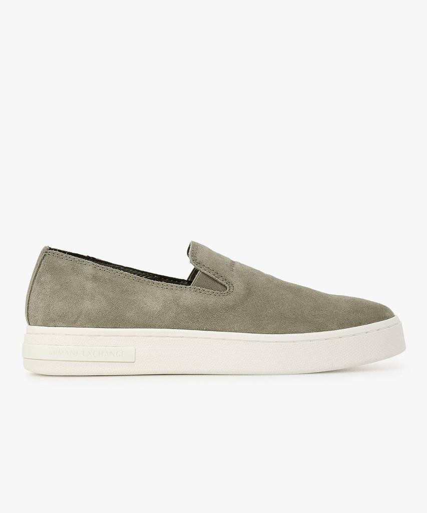 Armani Exchange Men'S Suede Platform Banding Slip-Ons _Olive_A416175008