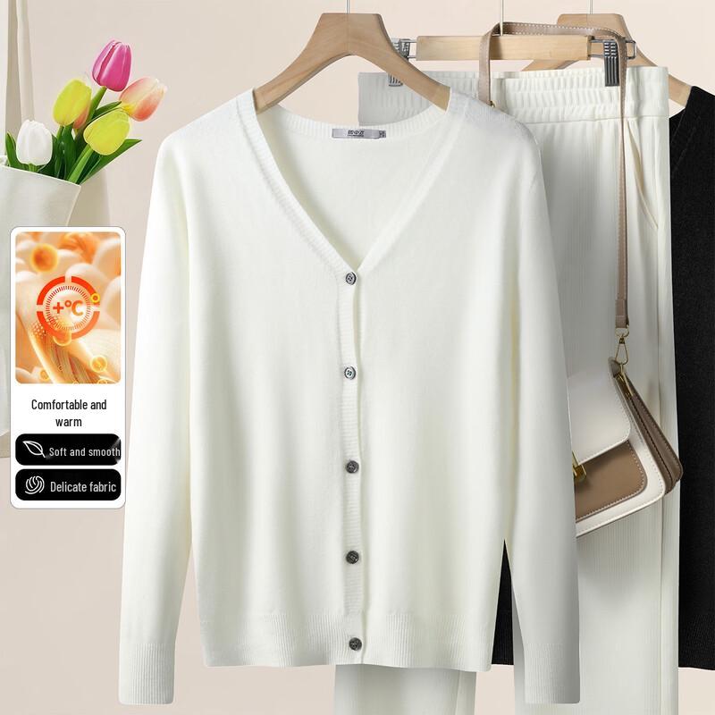 SNOWFLYING Women's Loose Fit V-Neck Knit Cardigan