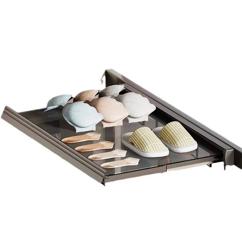 Invisible folding drying net No punching drying rack Balcony drying artifact Bathroom invisible folding grid