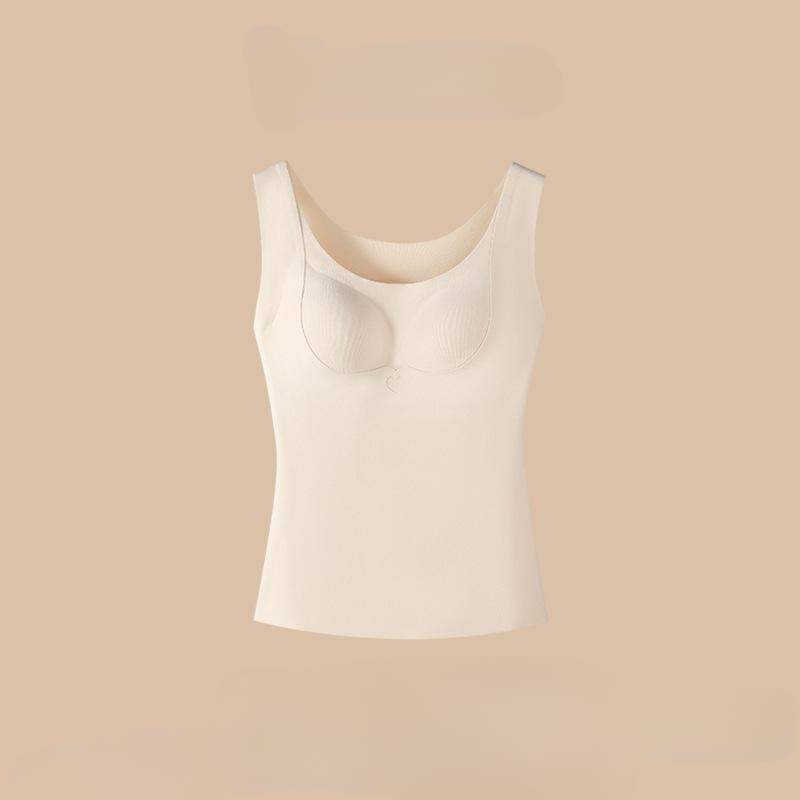 German Seamless Warm Vest for Women with Chest Cushion Winter One-piece Top for Wearing Inside Thick Base Underwear