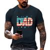 Men's Loose Fit Short Sleeve T Shirt Casual Summer Daily Wear Crew Neck Tee with Patriotic Star and Flag Print for Father's Day and Independence Day