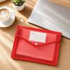Document File Folder A4 Size Expandable File Organizer with Button Closure Transparent Office Storage Bag with Index Label for Filing