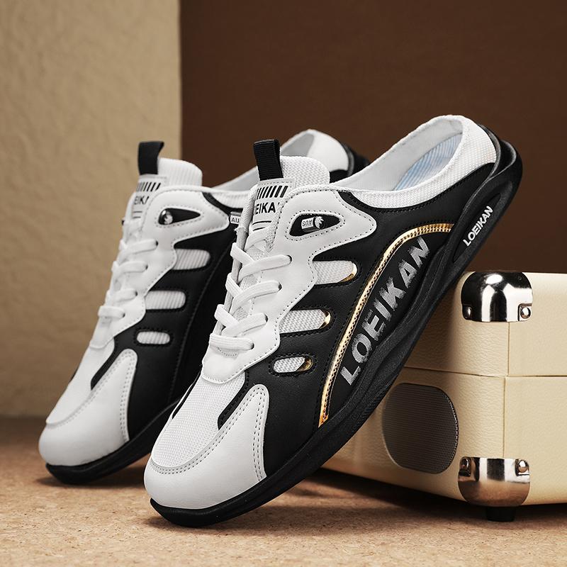 Fashion 2025 Summer Slippers for Men Breathable Flat Non-slip Trendy Men's Bottom Casual Shoes Soft Sole Support Shoes Sneakers Size 48